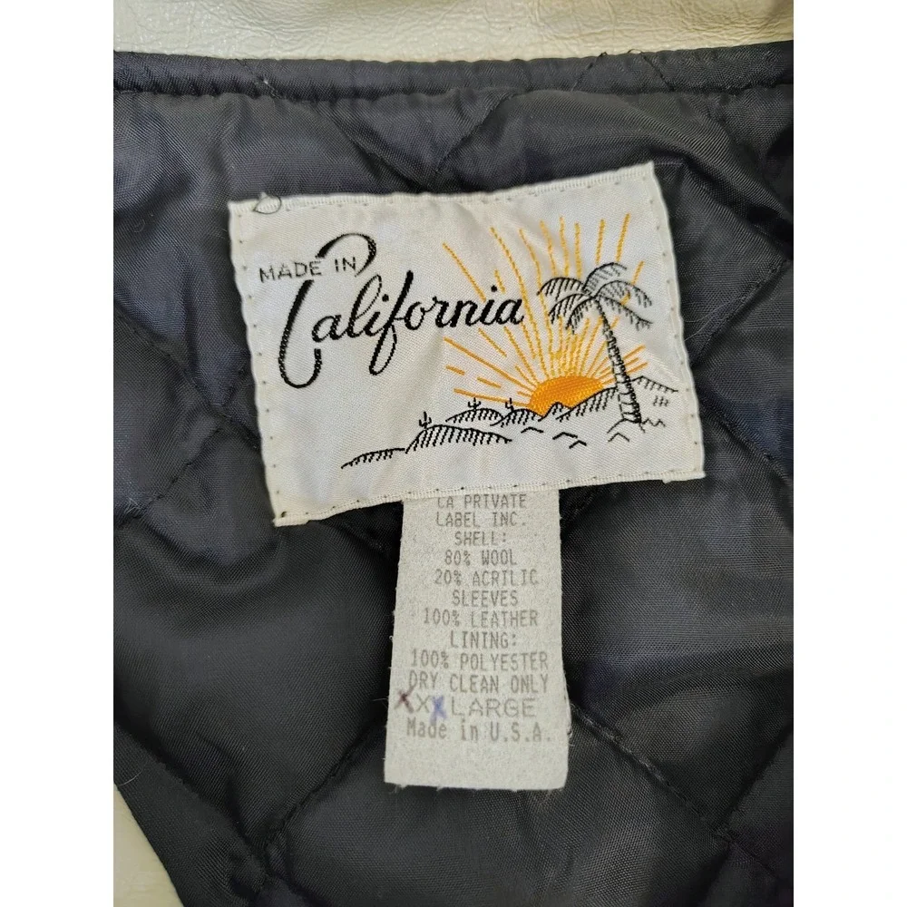 Vtg Street Scene Equipment Varsity Jacket Wool Leather XL